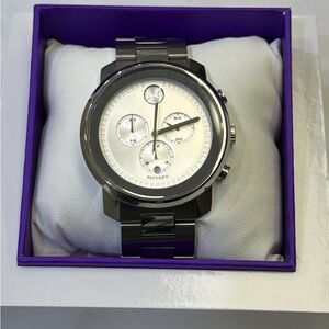Movado Silver Chronograph Watch